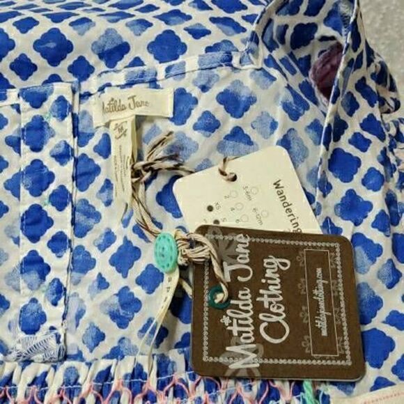 Matilda Jane Adventure Begins Wandering Waters Top Women's MEDIUM NWT - Picture 12 of 15